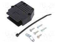 Enclosure for connectors: D-Sub; D-Sub 25pin; angled 90°; black AMPHENOL COMMUNICATIONS SOLUTIONS