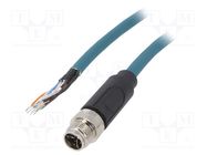 Plug; M12; PIN: 8; male; X code-ProfiNET; IP67; 48V; 500mA; straight BULGIN