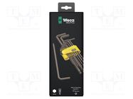 Wrenches set; inch,Hex Plus key,spherical; 13pcs. WERA