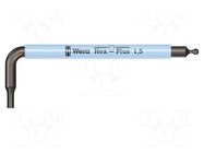 Wrench; Hex Plus key,spherical; HEX 1.5mm; Overall len: 50mm WERA