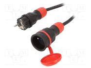 Extension lead; 3x1.5mm2; Sockets: 1; rubber; black; 5m; 16A KEL