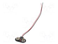 6F22 connector; 6F22,6LR61; Batt.no: 1; on cable; cables; 150mm KEYSTONE