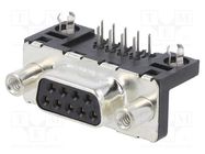 D-Sub; PIN: 9; socket; female; for panel mounting; angled 90°; 5A Amphenol Communications Solutions