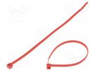 Cable tie; L: 200mm; W: 4.6mm; polyamide; 225N; red; Ømax: 50mm; T50R HELLERMANNTYTON