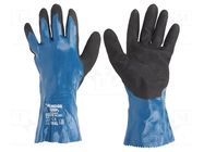 Protective gloves; Size: 10,XL; blue; nitryl,polyamide; Oil Guard WONDER GRIP