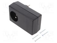 Enclosure: for power supplies; X: 71mm; Y: 120mm; Z: 45mm; ABS; black KRADEX