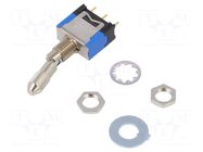 Switch: toggle; Pos: 2; SPDT; ON-ON; 0.1A/48VAC; 0.1A/48VDC; D2 NKK SWITCHES