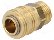 Quick connection coupling; straight; max.35bar; brass; D: 25mm PNEUMAT