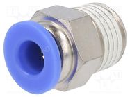 Push-in fitting; straight; -0.95÷15bar; nickel plated brass PNEUMAT