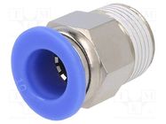 Push-in fitting; straight; -0.95÷15bar; nickel plated brass 