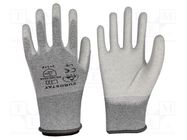 Protective gloves; ESD; XXL; grey; <10MΩ EUROSTAT GROUP