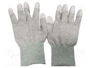 Protective gloves; ESD; XL; copper,polyamide; grey; <10GΩ EUROSTAT GROUP