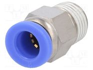 Push-in fitting; straight; -0.95÷15bar; nickel plated brass 