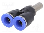 Plug-in connector; Y-Yap spliYYer; -0.95÷15bar; BLUELINE; 0÷60°C PNEUMAT