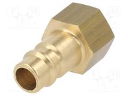 Connector; connector pipe; 0÷35bar; brass; NW 7,2; -20÷100°C PNEUMAT