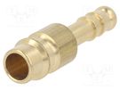 Connector; connector pipe; 0÷35bar; brass; NW 7,2,hose 6mm PNEUMAT