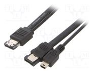 Cable: SATA; SATA plug,USB B mini plug,both sides; 1m; black GEMBIRD