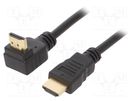 Cable; HDMI 2.0; HDMI plug,HDMI plug 90°; PVC; 1.8m; black; 30AWG GEMBIRD