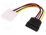 Cable: mains SATA; Molex male,SATA 15pin male; 0.15m; Cablexpert GEMBIRD