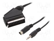 Cable; DIN mini 4pin plug,Jack 3.5mm 3pin plug,SCART plug; 5m GEMBIRD
