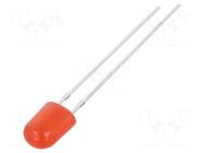 LED; red; oval; 5.2x3.8x7mm; 1120÷1560mcd; 100/40°; Front: convex OPTOSUPPLY