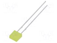 LED; yellow; rectangular; 2x5x5mm; 100÷150mcd; 100°; Front: flat OPTOSUPPLY