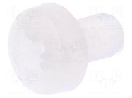 Screw; M3x5; 0.5; Head: cheese head; Pozidriv; 0.8mm; polyamide DREMEC