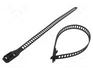 Cable tie; multi use; black; polyurethane thermoplastic TPE-U HELLERMANNTYTON