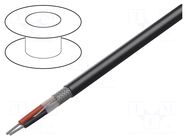 Wire; 1x22AWG; stranded; Cu; shielded,tinned copper braid; black BELDEN