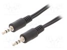 Cable; Jack 3.5mm 3pin plug,both sides; 10m; black; Øcable: 2.6mm GEMBIRD