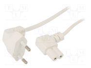 Cable; 2x0.75mm2; PVC; 2.5m; white; 2.5A; 250V; Cablexpert GEMBIRD