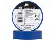 Tape: electrical insulating; W: 19mm; L: 20m; Thk: 0.127mm; blue 3M