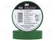 Tape: electrical insulating; W: 19mm; L: 20m; Thk: 0.127mm; green 3M