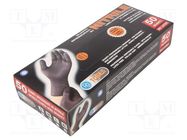 Protective gloves; Size: 10,XL; black; nitryl; 50pcs. PG TOOLS