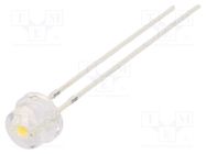 LED; 4.8mm; white warm; 500÷750mcd; 100°; Front: convex; 5VDC OPTOSUPPLY