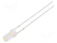 LED; white cold; 3mm; 1120÷1560mcd; 100°; Front: flat; 2.7÷3.4VDC OPTOSUPPLY