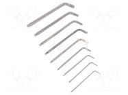 Wrench-set; hex key,spherical; stainless steel; 9pcs. BETA