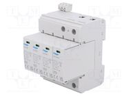 Surge arrester; Type 1+2; Poles: 4; 50kA; for DIN rail mounting HAGER