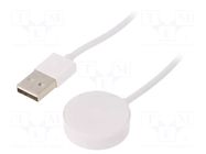 Cable: for smartwatch charging; Apple; 1m; 1A; white AKYGA