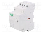 Contactor: 4-pole installation; 25A; 24VAC,24VDC; NO x4; IP20 F&F