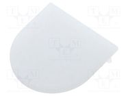 Cap for LED profiles; milky; 20pcs; plexiglass PMMA; rounded TOPMET