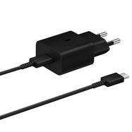 Samsung USB wall charger Type C 15W PD AFC + USB Type C cable black (EP-T1510XBEGEU), Samsung