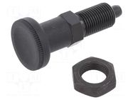 Indexing plungers; Thread: M16; Plating: black finish; 8mm; steel ELESA+GANTER