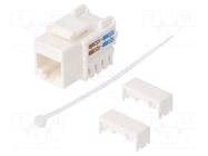 Connector: RJ45; socket; Cat: 6; Keystone,unshielded; white; female LOGILINK