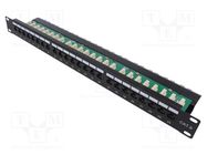 Patch panel; patch panel; Cat: 6; Keystone; rack; black; IDC LOGILINK