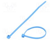 Cable tie; L: 100mm; W: 2.45mm; polyamide; 80N; blue; Ømax: 22mm; T18R HELLERMANNTYTON