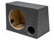 Car loudspeaker enclosure; MDF; black melange; textil; 300mm 