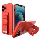 Rope Case Silicone Lanyard Cover Purse Lanyard Strap For Samsung Galaxy S22 Ultra Red, Hurtel