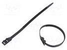 Cable tie; double lock; L: 265mm; W: 9mm; polyamide; 540N; black BM GROUP
