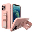 Rope Case Silicone Lanyard Cover Purse Lanyard Strap For Samsung Galaxy A53 5G Pink, Hurtel
